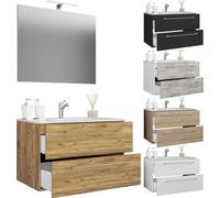 Vcm 3-Pièces Lavabo Meuble De Salle De Bains Ensemble Lavabo Badinos Tiroir Miroir 3-Pièces Lavabo Meuble De Salle De Bains Ensemble Lavabo Badinos Tiroir Miroir