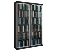VCM 30051 Galerie Meuble CD/DVD pour 300 CDs Bois/Verre Noir 91,5 x 60 x 18 cm