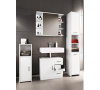 Vcm 4 Pcs. Meuble De Salle De Bain Complet Armoire De Salle De Bain Armoire Basse Hochschrank Set Zalo Lll