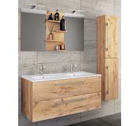 Vcm 4-Pièces Double Lavabo 2 Meubles De Salle De Bains Ensemble Lavabo Budasi Miroir 4-Pièces Double Lavabo 2 Meubles De Salle De Bains Ensemble Lavabo Budasi Miroir