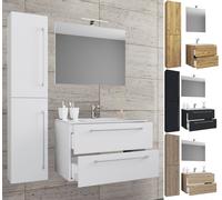 Vcm 4-Pièces Lavabo Meuble De Salle De Bains Ensemble Lavabo Badinos Tiroir Miroir 4-Pièces Lavabo Meuble De Salle De Bains Ensemble Lavabo Badinos Tiroir Miroir