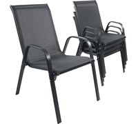 VCM 4-TLG. Set Gartenstuhl | Gartenstuhl stapelbar | Maße ca. H. 89 x B. 56 x T. 73 cm | Gartenstühle | Gartenmöbel - Sonlas Anthracite