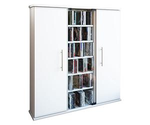 VCM 45024 Santo Tour pour 450 CD/DVD Bois Blanc 91,5 x 86 x 18 cm