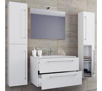 Vcm 5-Pièces Lavabo Meuble De Salle De Bains Ensemble Lavabo Badinos Tiroir Miroir 5-Pièces Lavabo Meuble De Salle De Bains Ensemble Lavabo Badinos Tiroir Miroir