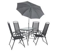 Vcm 5-Pièces Meubles De Jardin Ensemble De Jardin Groupe De Repas Table Chaises Haut Dossier Ensemble 110 Noir