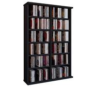 VCM 50441 Ronul Tour pour 300 CD/DVD sans Porte en Verre Imitation Structure Bois Noir