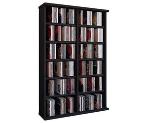 VCM 50441 Ronul Tour pour 300 CD/DVD sans Porte en Verre Imitation Structure Bois Noir