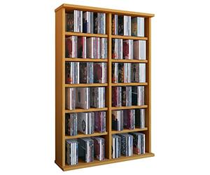 VCM 50443 Ronul Tour pour 300 CD/DVD sans Porte en Verre Imitation Structure Bois Hêtre