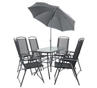 Vcm 7-Pièces De Meubles De Jardin Ensemble De Jardin Groupe De Repas Table Chaises Haut Dossier Ensemble 110 Noir