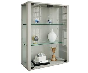 VCM 904123 Udina Vitrine Mural Bois Argent 80 x 60 x 25 cm