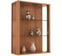 VCM 904124 Udina Vitrine Mural Bois Marron 80 x 60 x 25 cm