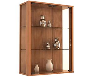 VCM 904124 Udina Vitrine Mural Bois Marron 80 x 60 x 25 cm