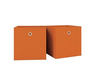 VCM 911304 Boxas Lot de Deux Boîtes Pliantes Tissu Orange 28 x 27 x 27 cm