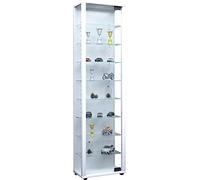 VCM 911768 Edana Maxi Vitrine sans Éclairage LED Bois/Verre Blanc 115 x 33 x 18 cm