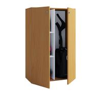 VCM Armoire à balais en bois | 4 compartiments | Armoire de ménage | Dimensions : l. 70 x h. 111 x p. 38 cm | 2 portes battantes - Lona L