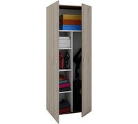 VCM Armoire à balais en bois | 6 compartiments | Dimensions env. l. 70 x H. 178 x P. 40 cm | Armoire de ménage | Armoire multi-usages - Vandol