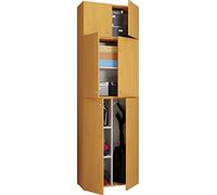 VCM Armoire à balais en Bois Armoire à aspirateur Armoire de ménage Portes battantes Lona A Armoire à balais en Bois Armoire à aspirateur Armoire de ménage Portes battantes Lona A Hêtre