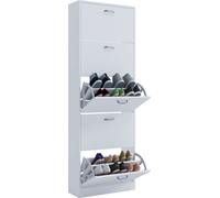VCM Armoire à chaussures en bois | Dimensions : H. 170 x L. 59 x P. 22 cm | 5 abattants - Sipos XL