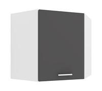 VCM Armoire suspendue style moderne Esilo (Élément mural d'angle, blanc/anthracite, 57)