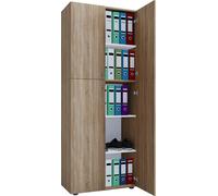 VCM Armoire de bureau avec 5 compartiments | Armoire à dossiers moderne avec portes battantes | Dimensions env. l. 70 x H. 184 x P. 40 cm - Lona 5 compartiments