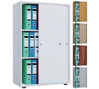 VCM Armoire de bureau en bois Armoire de classement Meuble de bureau Armoire Lona 3 portes coulissantes Brun