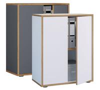 VCM Armoire de bureau en bois Armoire de classement Salia double largeur 60 cm portes battantes Armoire de bureau en bois Armoire de classement Salia double largeur 60 cm portes battantes Blanc