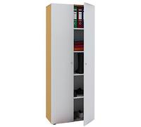VCM Armoire de Bureau en Bois Livres Classeurs Armoire de Bureau Meubles de classement Vandol Armoire de Bureau en Bois Livres Classeurs Armoire de Bureau Meubles de classement Vandol Hêtre/Blanc