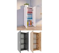VCM Armoire de bureau Livres Classeur Armoire de meubles de bureau Ulas 3 portes battantes Armoire de bureau Livres Classeur Armoire de meubles de bureau Ulas 3 portes battantes Brun