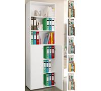 VCM Armoire de bureau Livres Classeurs Meuble de bureau Armoire Lona 6 portes battantes Étagère Multicolore