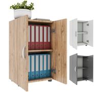 VCM Armoire de Bureau Livres Dossiers Meuble de Bureau Armoire Ulas 2 Portes battantes Armoire de Bureau Livres Dossiers Meuble de Bureau Armoire Ulas 2 Portes battantes Chêne Miel