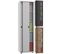 VCM Armoire de bureau Livres Classeurs Meuble de bureau Armoire Ulas 5 portes coulissantes Armoire de bureau Livres Classeurs Meuble de bureau Armoire Ulas 5 portes coulissantes Blanc