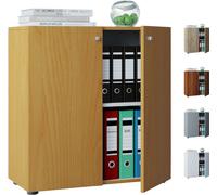 VCM Armoire de bureau Livres Dossiers Meuble de bureau Armoire Lona 2 portes battantes Armoire de bureau Livres Dossiers Meuble de bureau Armoire Lona 2 portes battantes Brun