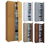 VCM Armoire de bureau Livres Dossiers Meuble de bureau Armoire Lona 5 compartiments portes battantes Armoire de bureau Livres Dossiers Meuble de bureau Armoire Lona 5 compartiments portes battantes Br
