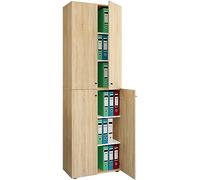 VCM Armoire de Bureau Livres Dossiers Meuble de Bureau Armoire Lona 6 Portes battantes Armoire de Bureau Livres Dossiers Meuble de Bureau Armoire Lona 6 Portes battantes Chêne Sonoma