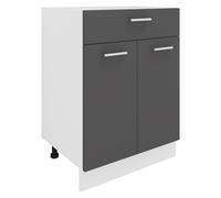 VCM Meuble bas ou façade style moderne Esilo (armoires de cuisine, blanc/anthracite, 2 Türen/ 1 Schublade)