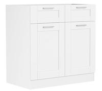 VCM Armoire de Cuisine Largeur 80 cm Tiroir Meuble Bas Cuisine Blanc