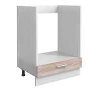 VCM Armoire de Four, Bois d'ingénierie, Blanc/chêne Sonoma, Taille Unique