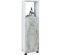 VCM armoire de milieu en bois | Armoire de salle de bain avec compartiment ouvert et une porte pivotante | Dimensions h. 93 x l. 31 x p. 30 cm | Armoire de milieu - Flandu