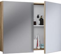 VCM Armoire de salle de bain intemporelle | Dimensions env. H. 60 x L. 80 x P. 12 cm | Deux portes battantes | Armoire à glace - Badinos 60 x 80 cm