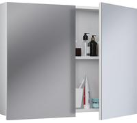VCM Armoire de salle de bain intemporelle | Dimensions env. H. 60 x L. 80 x P. 12 cm | Deux portes battantes | Armoire à glace - Badinos 60 x 80 cm