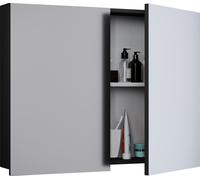 VCM Armoire de salle de bain intemporelle | Dimensions env. H. 60 x L. 80 x P. 12 cm | Deux portes battantes | Armoire à glace - Badinos 60 x 80 cm