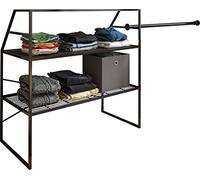 VCM Armoire Ouverte en métal avec penderie et étagère de Toit Disal Armoire Ouverte en métal avec penderie et étagère de Toit Disal Noir