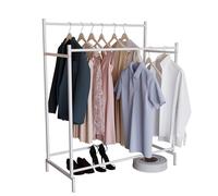 VCM Armoire Ouverte en métal, penderie praticable, Tringle à vêtements Labol L Blanc