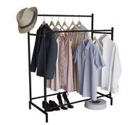 VCM Armoire ouverte en métal, penderie praticable, tringle à vêtements Labol L Noir