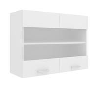 VCM Armoire suspendue style moderne Esilo (Armoire suspendue, blanc/blanc, 2 Glastüren)