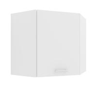 VCM Armoire suspendue style moderne Esilo (Élément mural d'angle, blanc/blanc, 57)