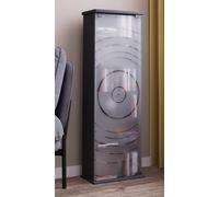 VCM Bois,CD,DVD,Stand,étagère,Armoire,Rangement,étagère sur Pied,Support,Porte vitrée,Tilano,M Anthracite