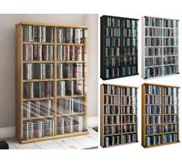 VCM Bois CD DVD Stand Étagère Armoire Rangement Étagère sur Pied Support Roma Porte en Verre Bois CD DVD Stand Étagère Armoire Rangement Étagère sur Pied Support Roma Porte en Verre Hêtre