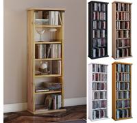 VCM Bois CD DVD Stand Étagère Armoire Rangement Étagère sur pied Vetro Porte en verre Bois CD DVD Stand Étagère Armoire Rangement Étagère sur pied Vetro Porte en verre Blanc