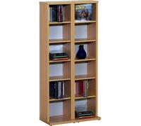 VCM bois CD DVD Stand Regal | Etagère CD pouvant accueillir 204 CD ou 72 DVD ou 40 vidéos | Dimensions : H. 92 x L. 42 x P. 20 cm | Etagère CD/DVD élégante | Etagère Blu ray - Milano